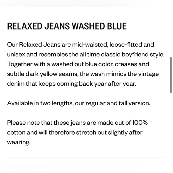 Djerf Avenue Relaxed Blue Jeans Size 28 - Picture 6 of 6